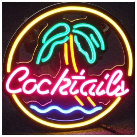 【ネオンライト】 BAR ヤシの木＋『Cocktails』 ナイトクラブ Club ネオンサイン 【パブ】