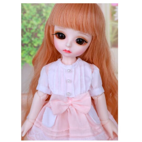 球体関節人形 BJD 1/6 美少女 フルセット 大きな目 本体＋眼球＋服＋靴＋ウィッグ メイクアップ済み カスタムドール 26cm 上品 選べる2色