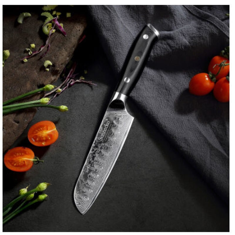 Sunnecko 包丁 ダマスカス模様 三徳シェフナイフ 5インチ 73層
