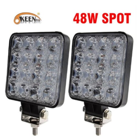 OKEEN ワークライト 車 LED 防水 IP67 高品質 4インチ 6500K 多用途 トラック 業務用 農業 ボート 取り付け簡単 48W 2個