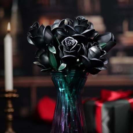 LEGO互換 ブラックローズ 黒薔薇 薔薇 バラ 永遠の愛 12本 608ピース レゴ互換 贈り物
