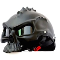 ドクロ スカル スタイル ヘルメット 半ヘル スノボ スノーボード ハーフ バイク キャップ おもしろ デザイン 目立つ M L XL マットブラック