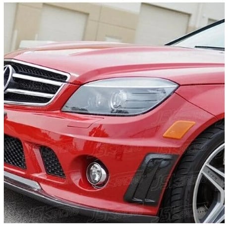 ベンツ フロント バンパー サイド ダクト デコレーション カバー W204 C63 AMG 前期 カーボン柄 BENZ