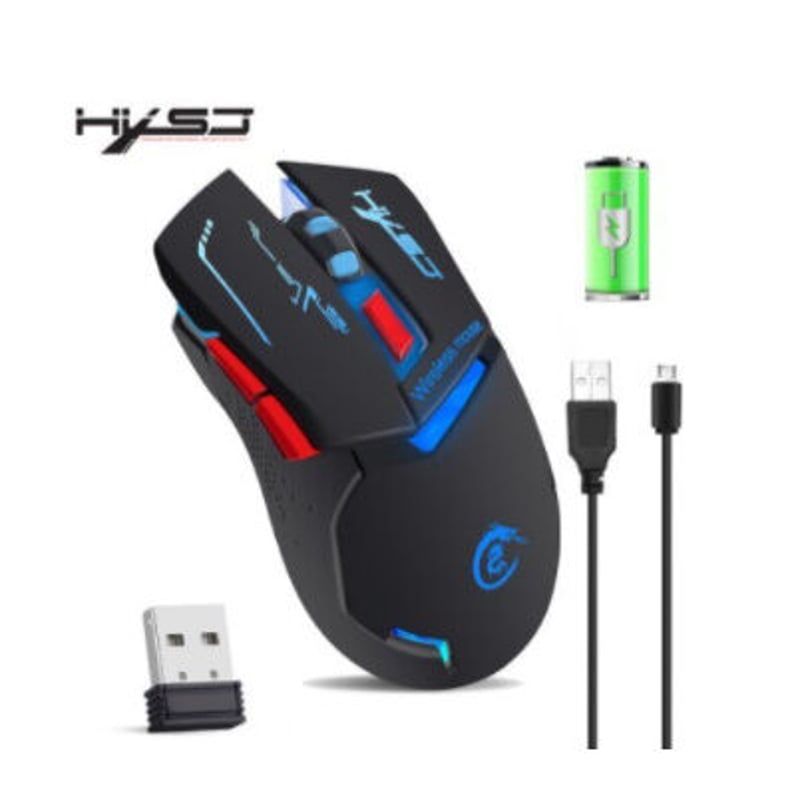 HXSJ 2400 dpi 充電式 ワイヤレス ゲームマウス 7 色 バックライト