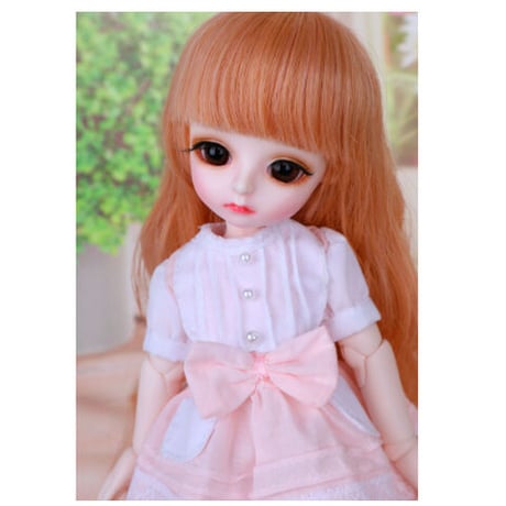 球体関節人形 BJD 1/6 美少女 フルセット 大きな目 本体＋眼球＋服＋靴＋ウィッグ メイクアップ済み カスタムドール 26cm 上品 選べる2色