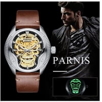parnis watch パーニス時計 械式自動巻 発光スカル デザイン