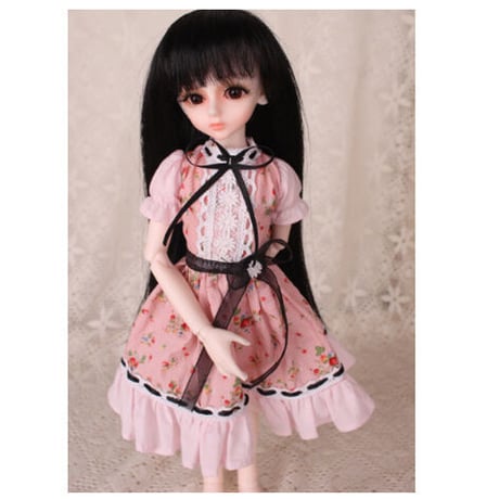 球体関節人形 衣装 ドレス 花柄 ピンク BJD ドール服 カスタムドール 可愛い セクシー 美女 1/3 1/4 1/6 選べる3サイズ