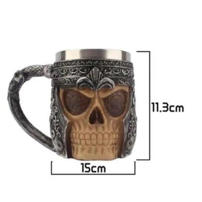 ビールジョッキ マグカップ ステンレス がいこつ ドラゴン 龍 保冷