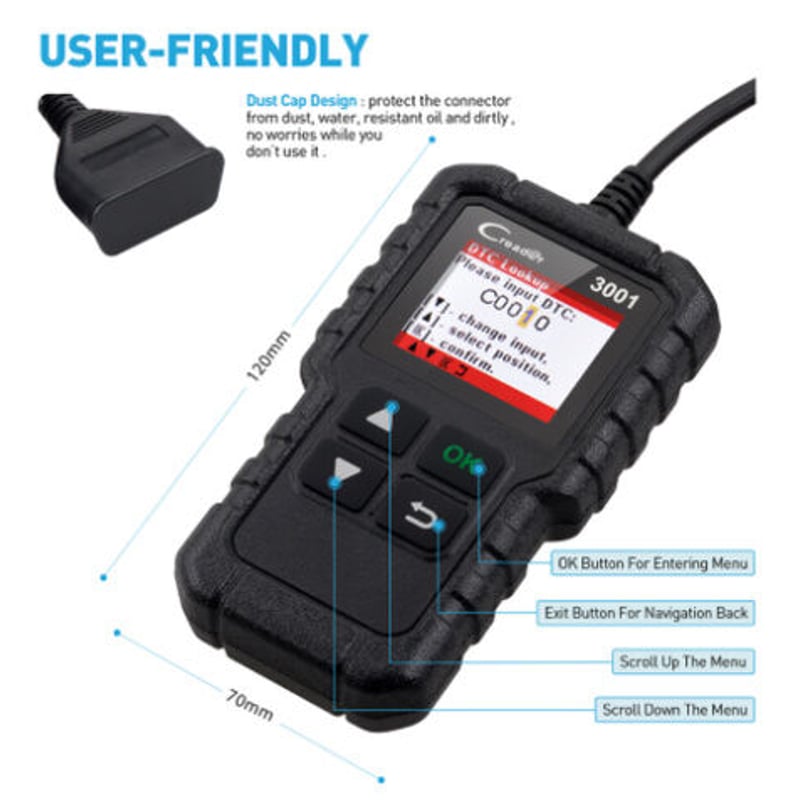 LAUNCH X431 CR3001 故障診断機 車 OBD2 スキャンツール 自動車 故障診