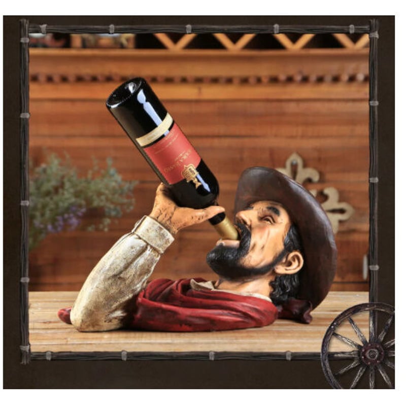 オブジェ】 置物 インテリア ワインラック ボトルで飲むアメリカ人