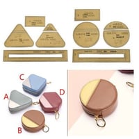 レザークラフト diy クラフト紙 テンプレート コインケース 縫製パターン