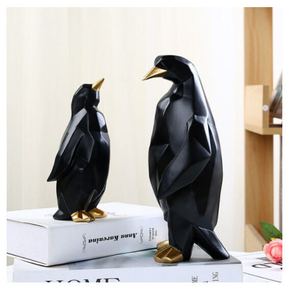 オブジェ】 置物 北欧インテリア ペンギン 大小2体セット ブラック