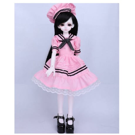 球体関節人形 BJD フルセット 1/4 女の子 本体＋眼球＋服＋靴＋ウィッグ メイクアップ済み カスタムドール 美少女 キュート ピンクの衣装 40cm 選べる3色