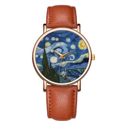 星月夜 ゴッホ 腕時計 フィンセントファンゴッホ The starry night  おしゃれ カジュアル 幻想的 ポスト印象派