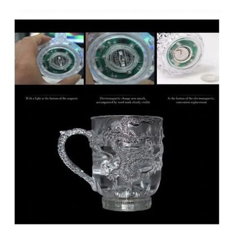 ドラゴンマグカップ 液体を注ぐとライトアップ LEDフラッシュカラー 竜 ビールジョッキ ウイスキー マグ アルコールグラス