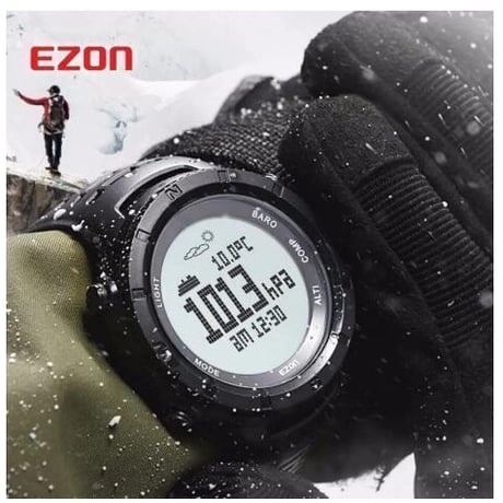 EZON マルチ 多機能 腕時計 メンズ スポーツ デジタル 高度計 バロメーターコンパス 温度計 ハイキング 登山