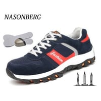 NASONBERG メンズ 安全靴 スチール トゥ ブーツ プルーフ