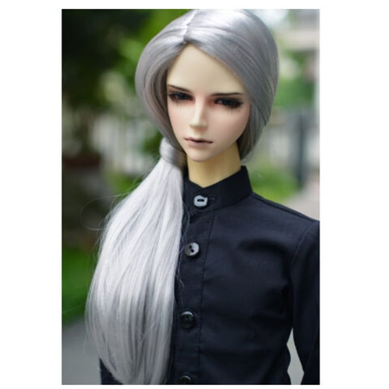 BJD ウィッグ ロング ストレート 銀髪 シルバー 1/3 球体関節人形