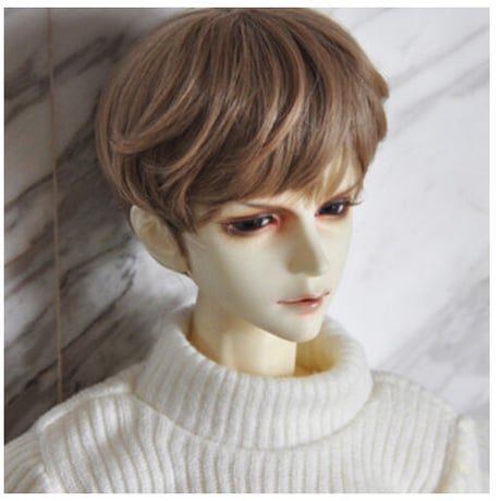 BJD ウィッグ サラサラ ショートヘア 人形用 球体関節人形 カスタムドール 髪 DD SD MSD YOSD 淡いゴールド 亜麻色 選べる3サイズと2色