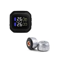 バイク用 防水ワイヤレスタイヤ空気圧監視システム TPMS エアゲージ 2輪用 USBケーブル付 ハーレー カワサキ ホンダ