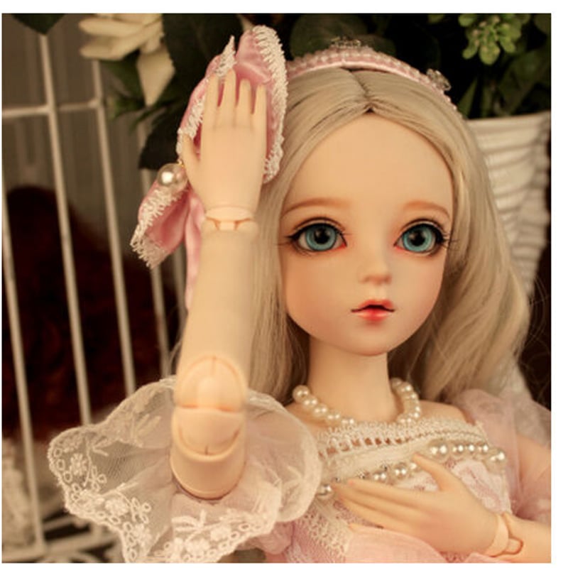 金髪】 球体関節人形 1/3 BJD フルセット ピンクの衣装 60cm 本体＋