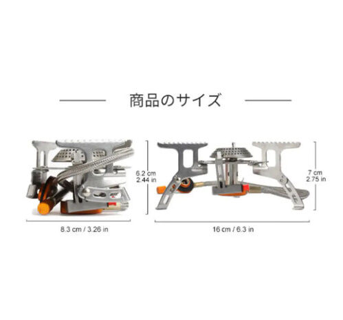 シングルバーナー 折り畳み式 ポータブル ガスバーナー 3000W キャンプ