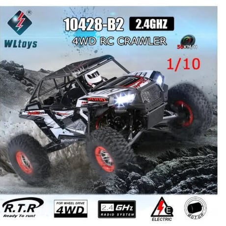 オリジナルWLtoys 10428-B2 1/10 2.4G 4WDエレクトリックロッククローラーオフロードバギー砂漠バハRCカーRTR ホビー
