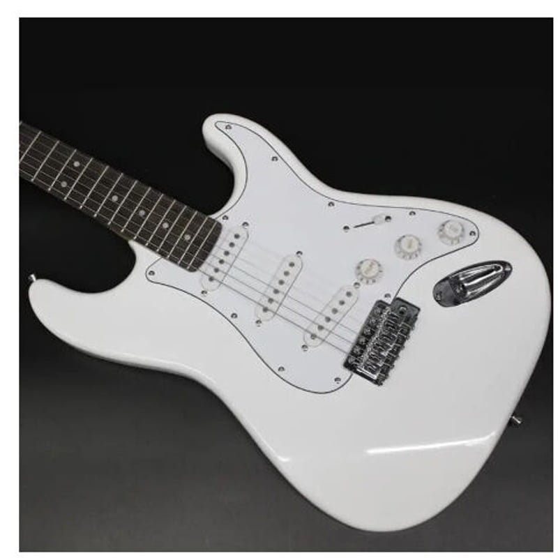 エレキギター 38インチ ホワイト 白色 マホガニー ローズウッド ギター
