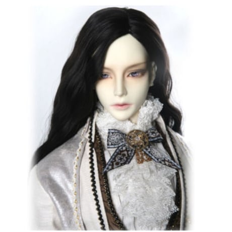 BJD ウィッグ 流れるような ロング ウェーブ 黒髪 球体関節人形 カスタムドール 人形用 かつら 髪 耐熱 DD SD MSD YOSD ブラック 選べる4サイズ