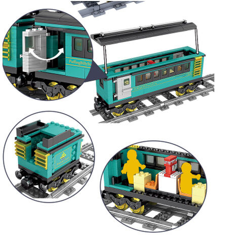 レゴ互換 列車 レールセット 電車 電池式 動く トレイン 乗り物 シティ LEGO風 ブロッ...