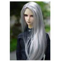 BJD ウィッグ ロング ストレート 銀髪 シルバー 1/3 球体関節人形 カスタムドール かつら 髪 アクセサリー SD DD MSD YOSD 上品 クール
