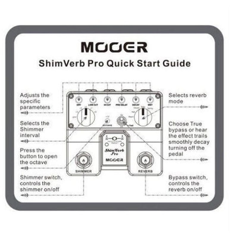 MOOER ShimVerb デジタル エフェクト ギター ペダル フットスイッチ