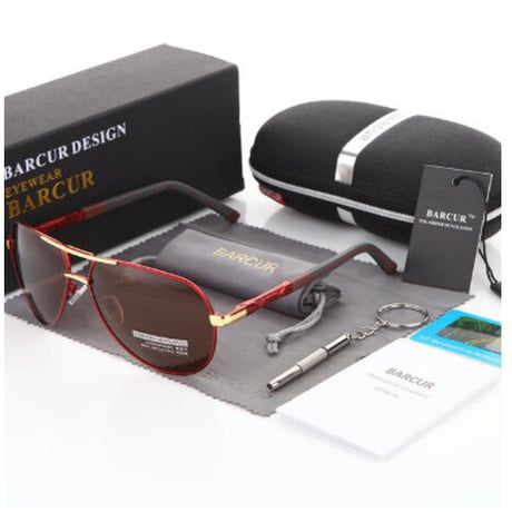 BARCUR サングラス ミラーレンズ メンズ パイロット 人気 UV400 紫外線99％カット アルミニウム マグネシウム 高性能 おしゃれ かっこいい ドライビング 7色展開★