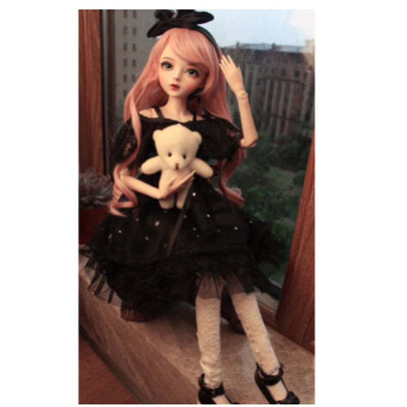 エレガントな衣装】 BJD 1/3 ピンク髪 ロリータ 球体関節人形 フル