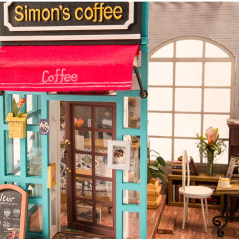 ドールハウス】 ROBOTIME サイモンのカフェ コーヒー DG109 立体パズル