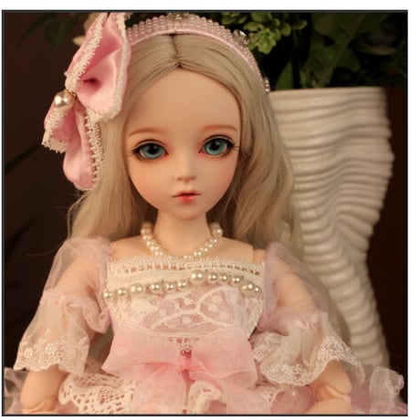 【金髪】 球体関節人形 1/3 BJD フルセット ピンクの衣装 60cm 本体＋眼球＋ウィッグ＋服＋靴 メイクアップ済み 女の子 大きい カスタムドール 美少女 【エレガント・優雅】