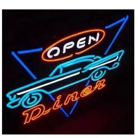 LED ネオンサイン OPEN DINER オープン ダイナー アメリカン 看板 ネオン管 店舗 BAR ガレージ 販促 ディスプレイ