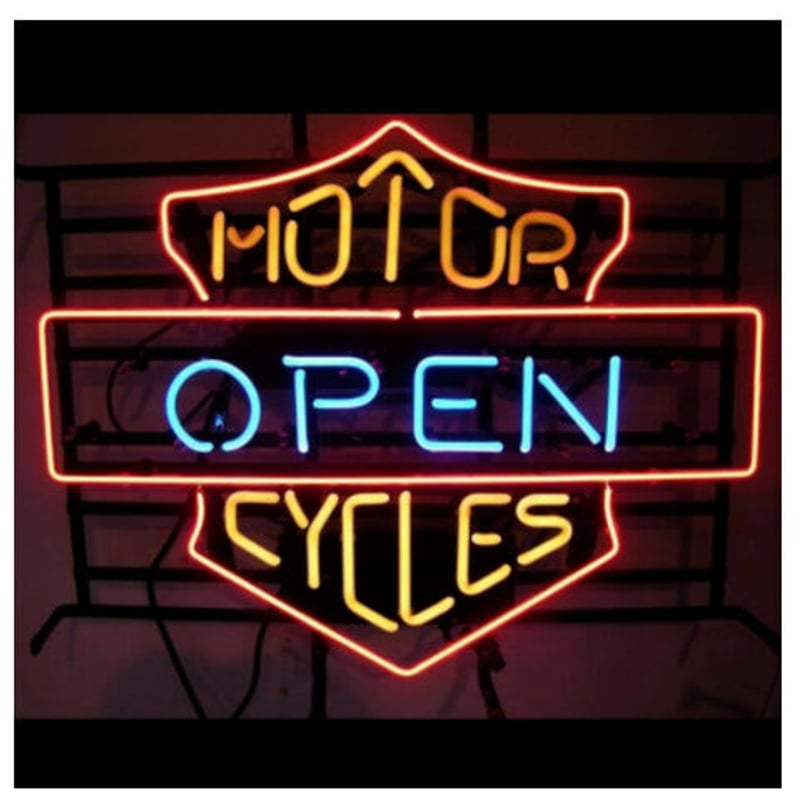 ネオンライト】 バイク 『MOTOR CYCLES OPEN』 インテリア 看板