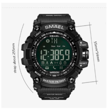 【1617B】 SMAEL Bluetooth スタイリッシュ スマートウォッチ 50m防水 便利 多機能 ブルートゥース 腕時計 LED 日付表示 【海外高級ブランド】