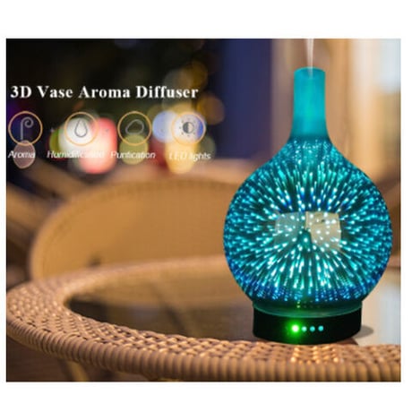 加湿器 超音波式 アロマ ディフューザー 100ml 壺型 LED 寝室 美容 美肌 コンパクト 綺麗 おしゃれ インテリア