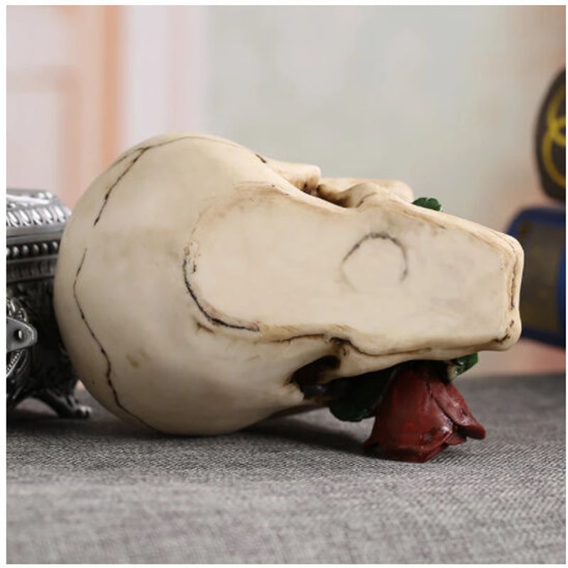 オブジェ】 置物 インテリア 骸骨 髑髏 ガイコツ ドクロ 薔薇 死者の日