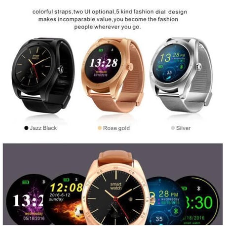 Android IOS Bluetooth スマートウォッチ クラシック 健康 メタル スマートウォッチ  MTK2502Cハートレートモニター