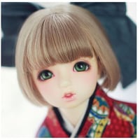 BJD ウィッグ 女性 サラサラ ショートヘア 人形用 球体関節人形 カスタムドール 髪 SD DD YOSD MSD flaxen brown tea color 選べる3サイズと2色