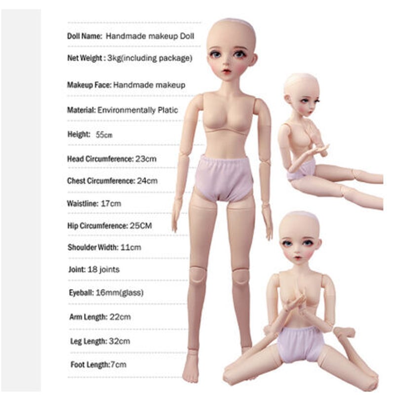 ショートパンツ】 BJD フルセット 美少女 球体関節人形 1/3 60cm