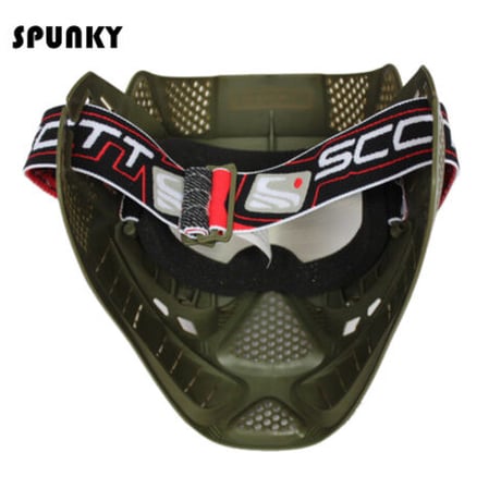 SPUNKY ペイントボール マスク フルフェイスマスク サバゲー ゴーグル エアガン フェイスガード ミリタリー 二層防曇 スペアレンズ付き 2色展開