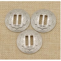 レザークラフト 3個セット ヴィンテージ 金属 スロット ガーメント バッグ  ボタン コンチョ