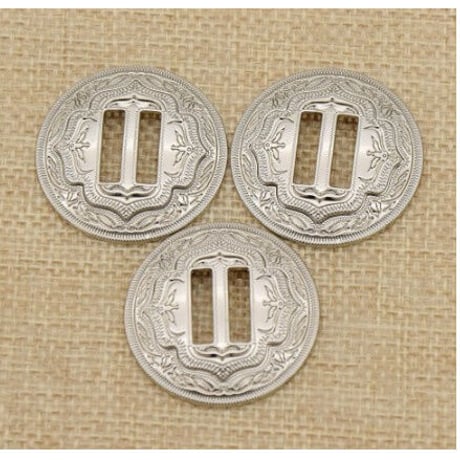 レザークラフト 3個セット ヴィンテージ 金属 スロット ガーメント バッグ  ボタン コンチョ