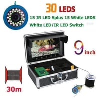 GAMWATER モニター 9インチ ケーブル30m 30LED (白色LED15/赤外線LED15) 360度回転 CCDカメラ 水中カメラ 水中釣り カメラキット 釣り具