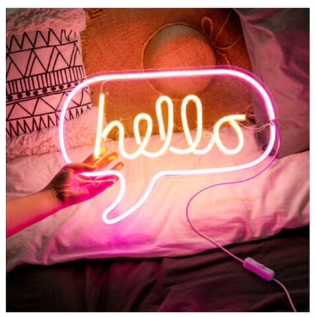 【ネオンライト】 『hello』 吹き出し型 LED ネオンサイン 店舗用インテリア 【店舗用】