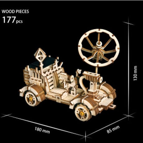 Robotime 3d立体パズル Moon Buggy 組み立て キット ソーラーカー ソーラーパネル モーター付き 木製パズル 自作 お子様へのプレゼントにも★